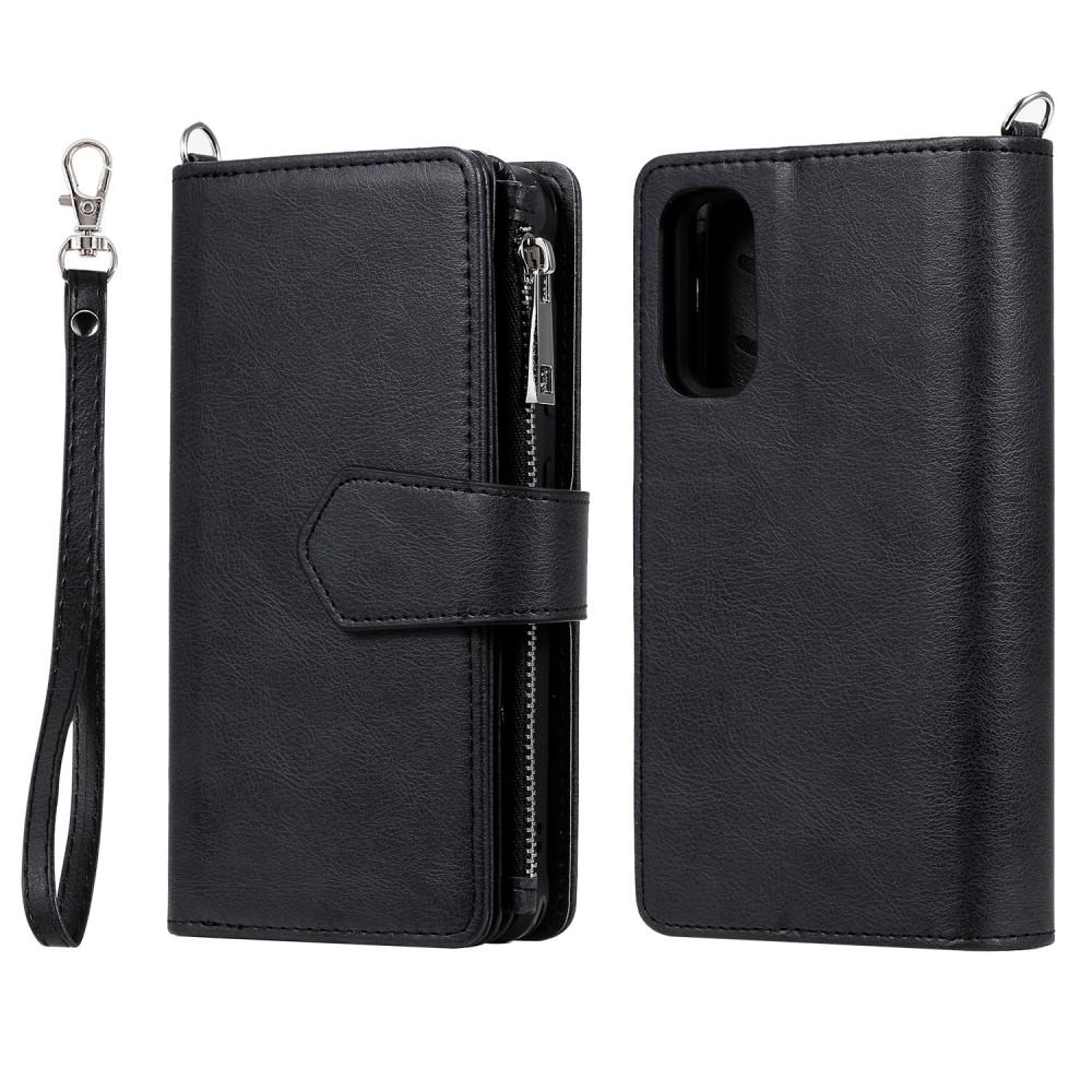 Samsung Galaxy S20 Zipper Magnet Wallet Schwarz