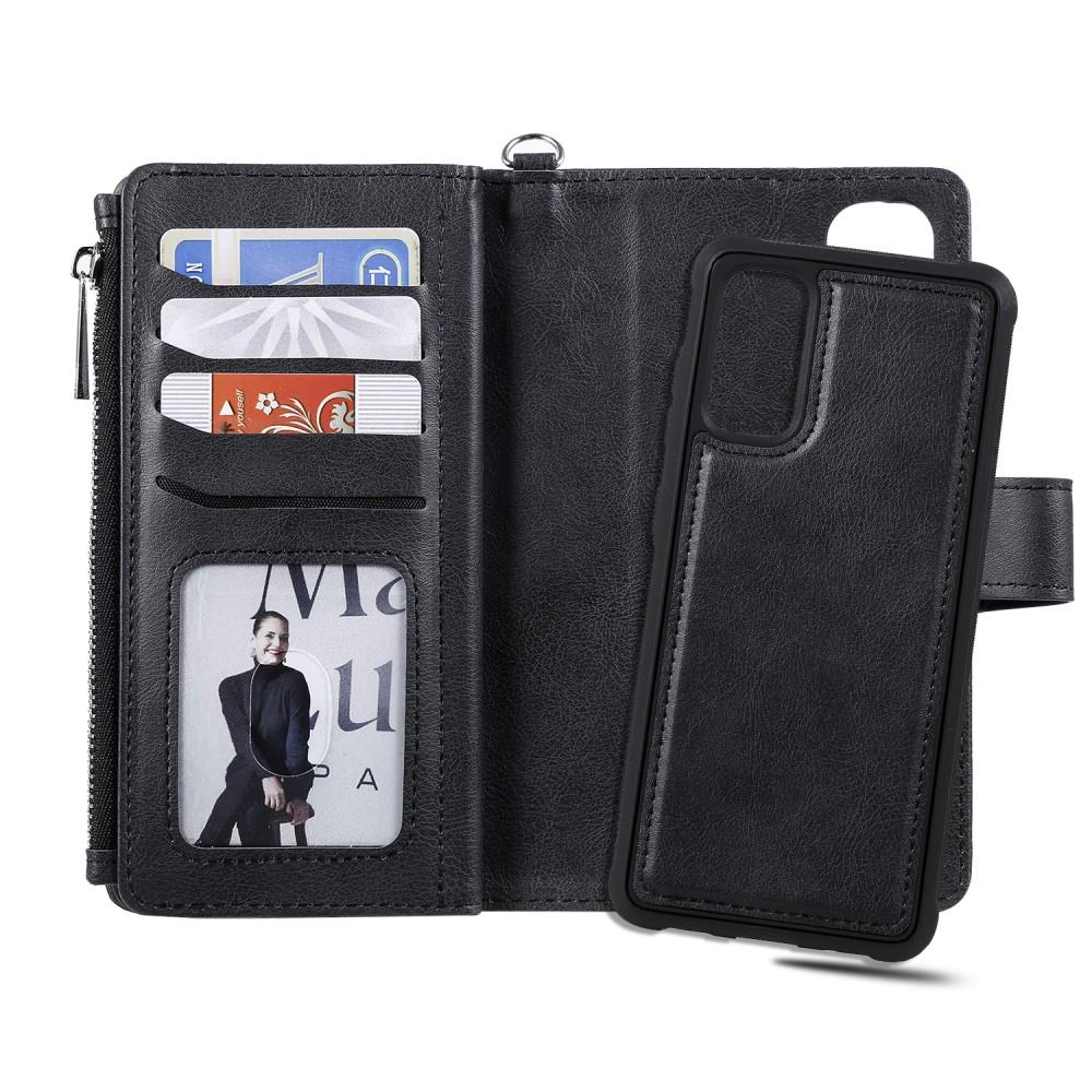 Samsung Galaxy S20 Zipper Magnet Wallet Schwarz