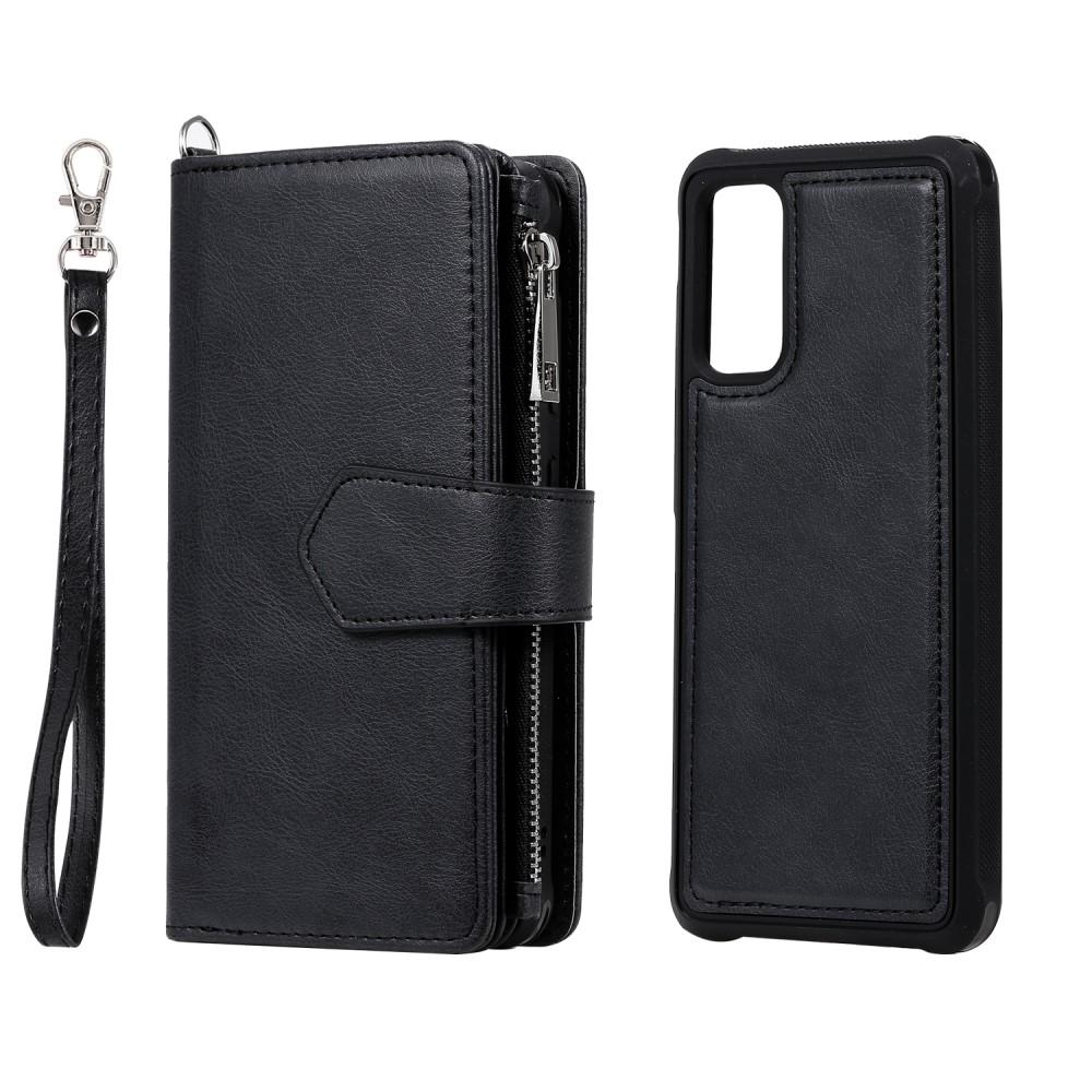 Samsung Galaxy S20 Zipper Magnet Wallet Schwarz