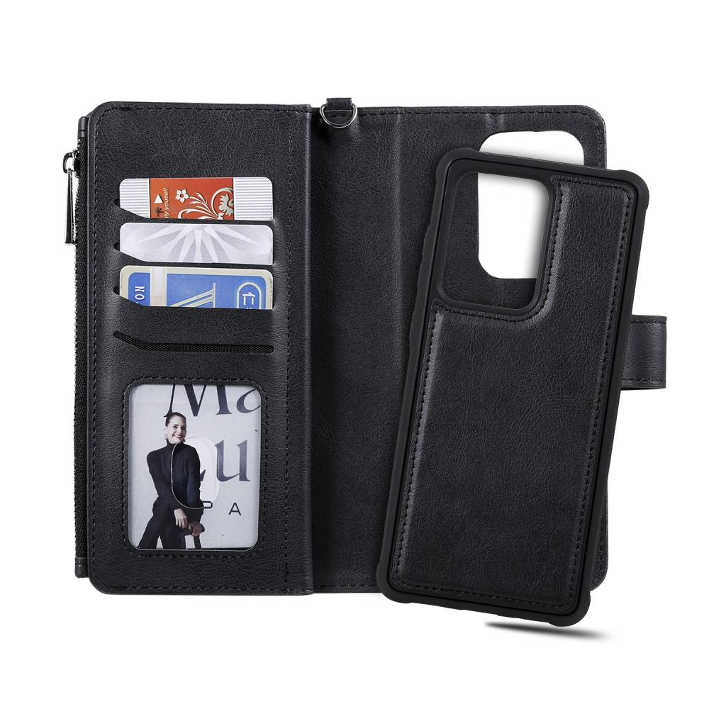 Samsung Galaxy S20 Ultra Zipper Magnet Wallet Schwarz