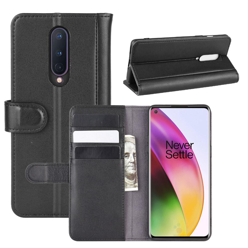  OnePlus 8 Echtlederhülle Schwarz