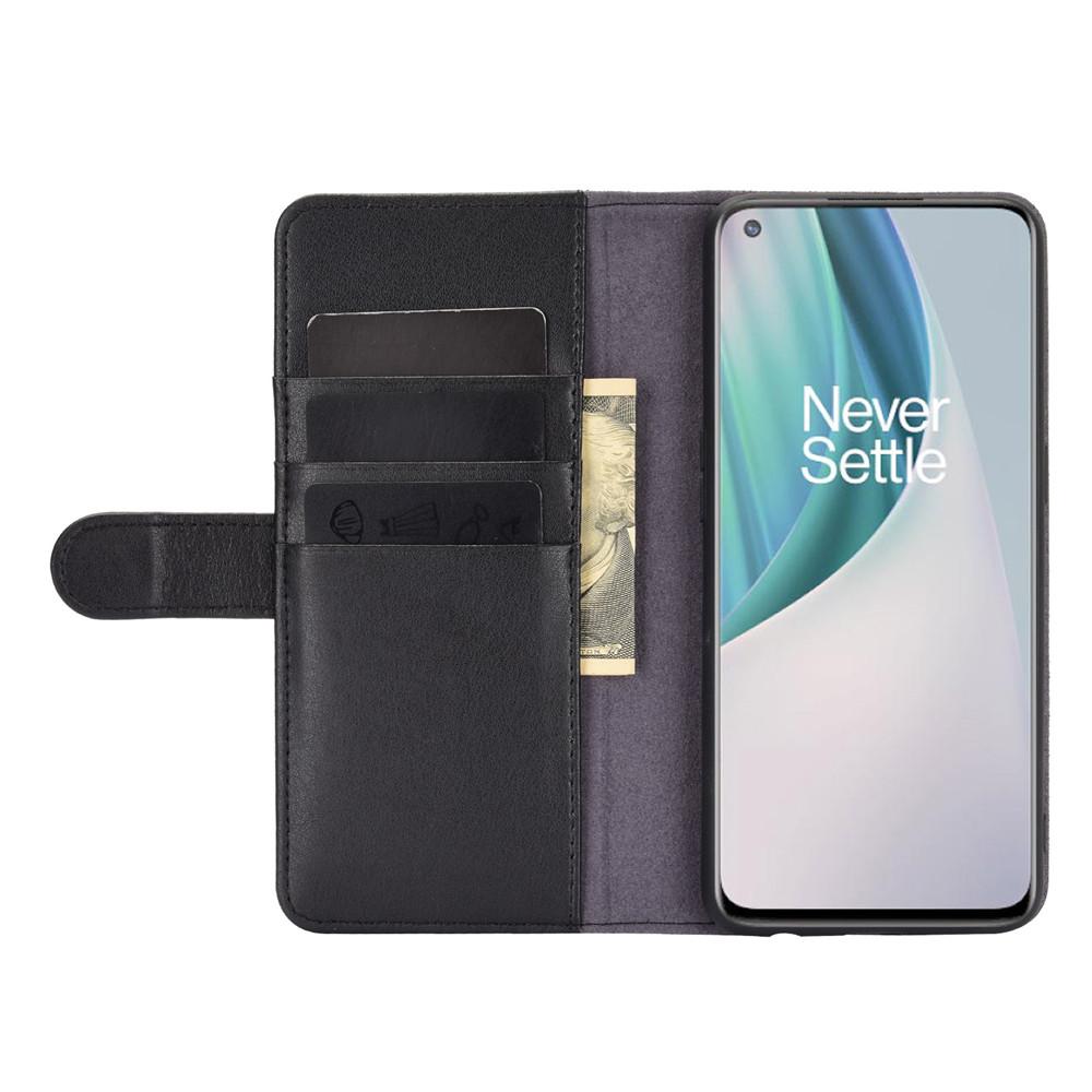 OnePlus Nord N10 5G Echtlederhülle, schwarz