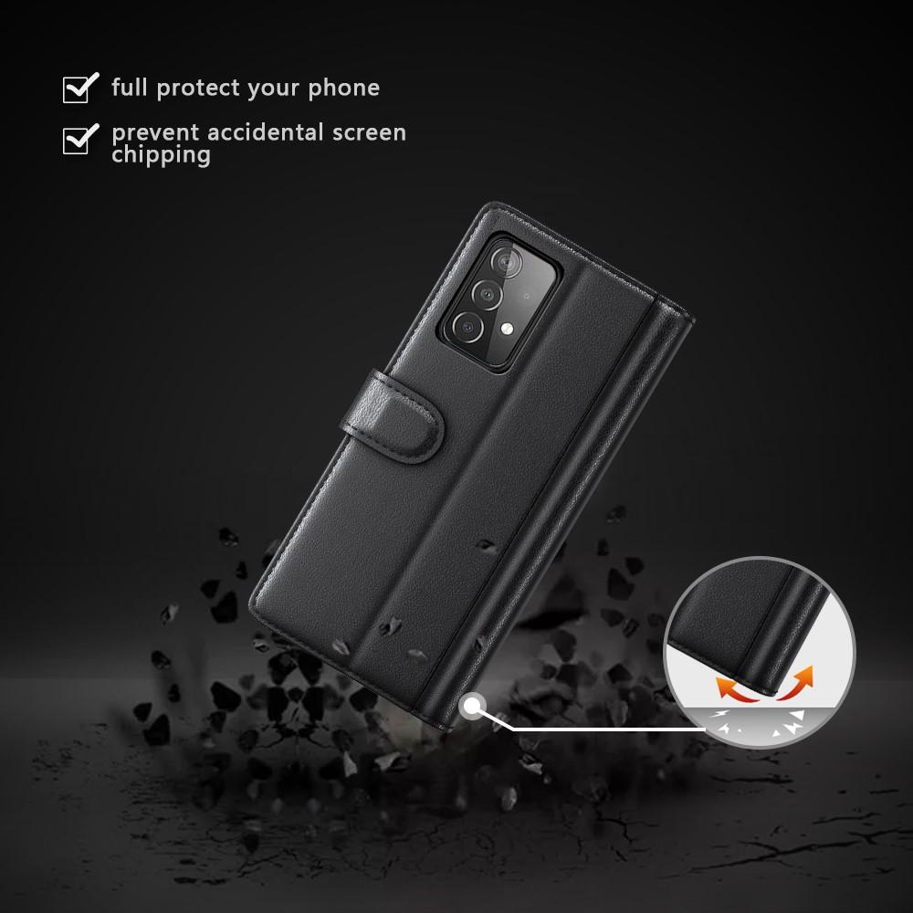 Samsung Galaxy A52/A52s Echtlederhülle, schwarz