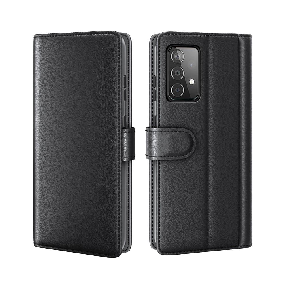 Samsung Galaxy A52/A52s Lederhülle aus Echtem Leder, schwarz