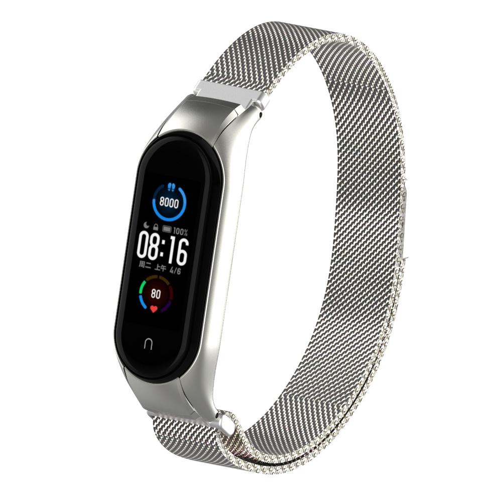 Xiaomi Mi Band 5/6 Milanaise-Armband, silber