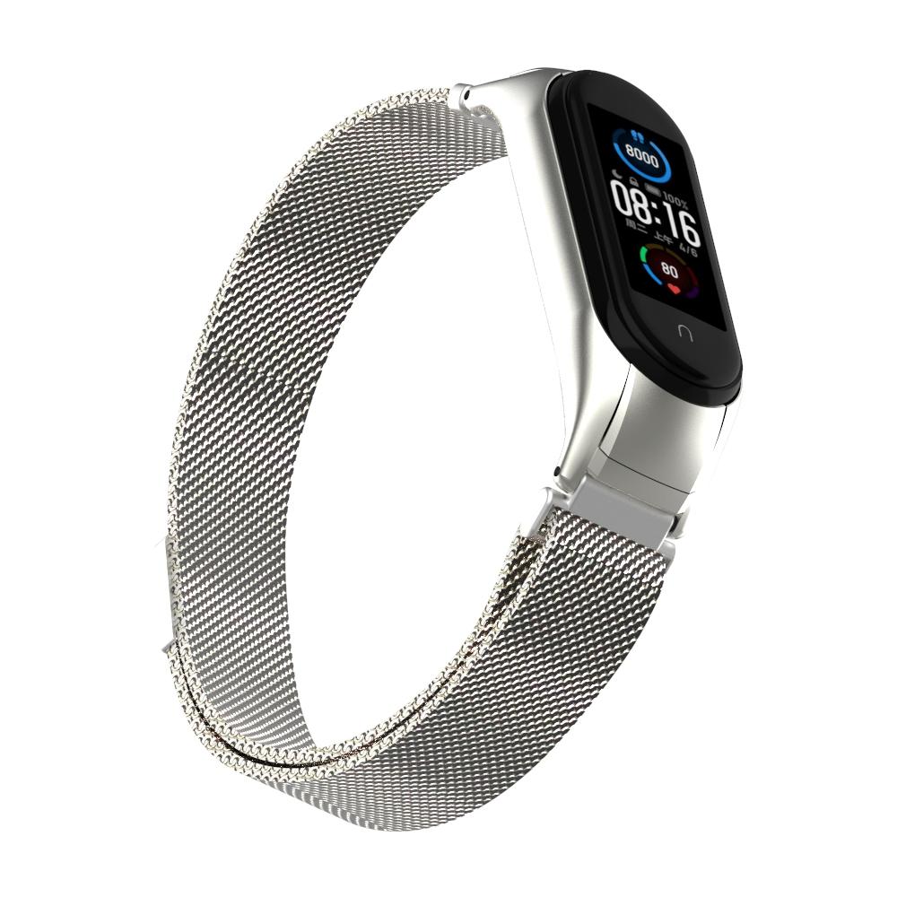 Xiaomi Mi Band 5/Mi Band 6 Milanaise-Armband Silber