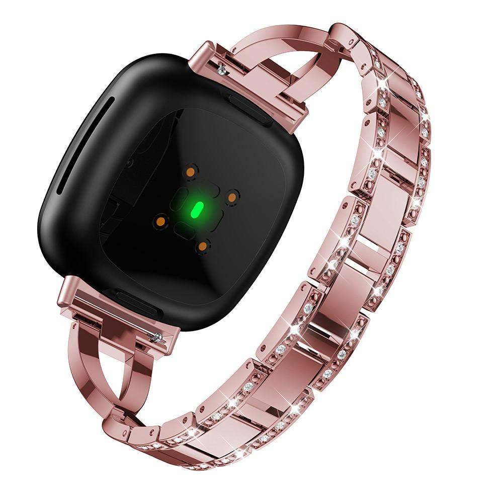 Fitbit Versa 3/Sense Crystal Bracelet Pink