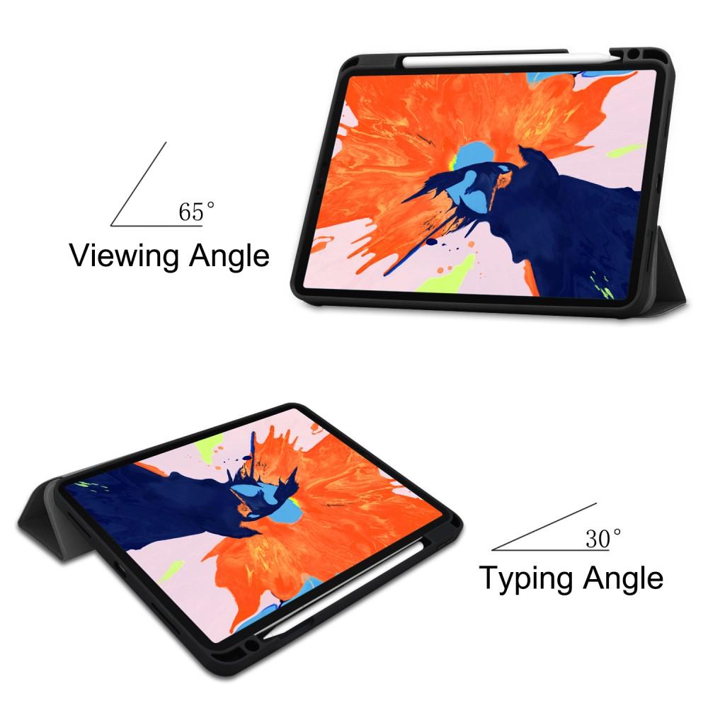 iPad Pro 12.9 4th Gen (2020) Tri-Fold Case Schutzhülle mit Touchpen-Halter schwarz