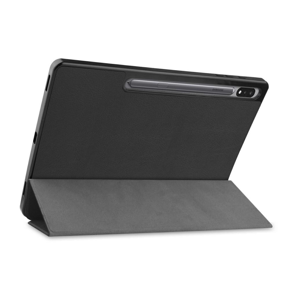 Samsung Galaxy Tab S7 Plus/S8 Plus 12.4 Tri-Fold Case Schutzhülle Schwarz