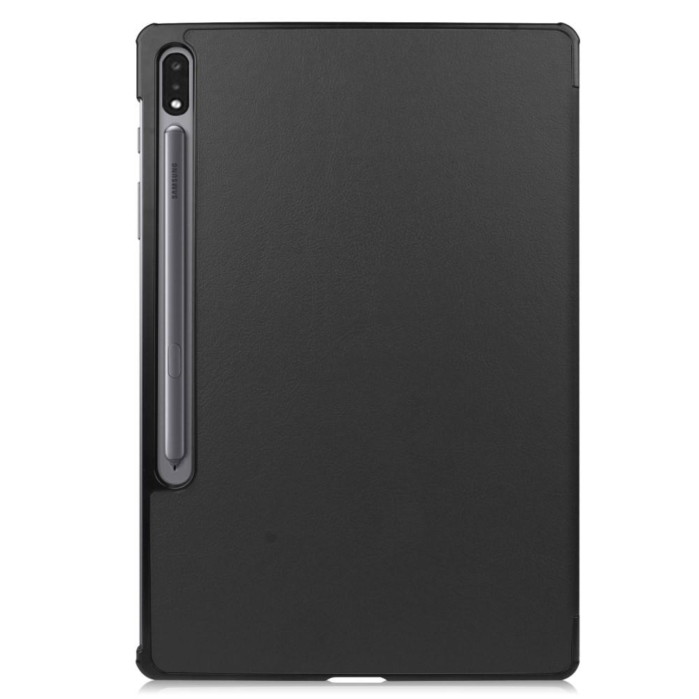 Samsung Galaxy Tab S7 Plus/S8 Plus 12.4 Tri-Fold Case Schutzhülle Schwarz