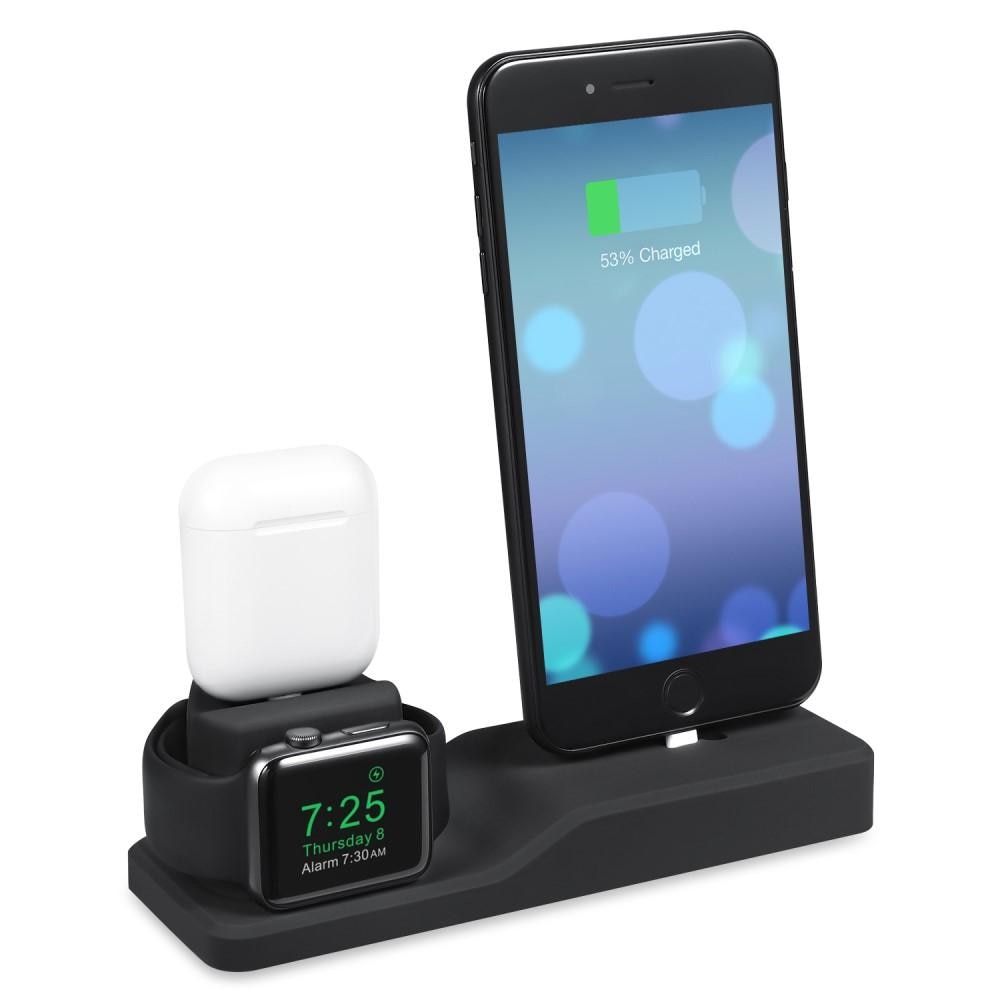 AirPods/Apple Watch/iPhone Ladestand 3-in-1 Schwarz