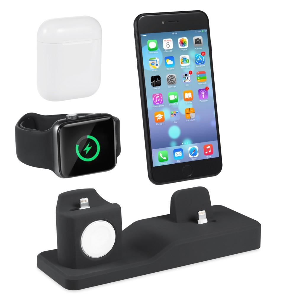 AirPods/Apple Watch/iPhone Ladestand 3-in-1 Schwarz