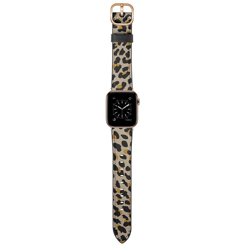 Apple Watch 45mm Series 9 Lederarmband Leopard