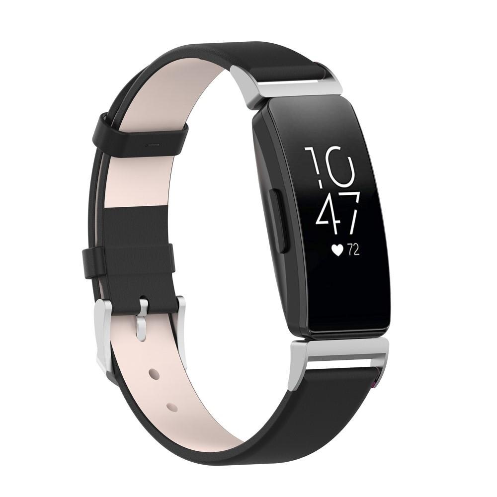 Fitbit Inspire/Inspire HR/Inspire 2 Lederarmband Schwarz