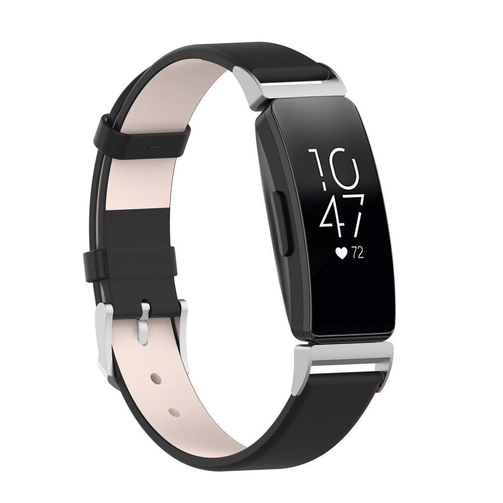 Fitbit Inspire/Inspire 2 Lederarmband Schwarz