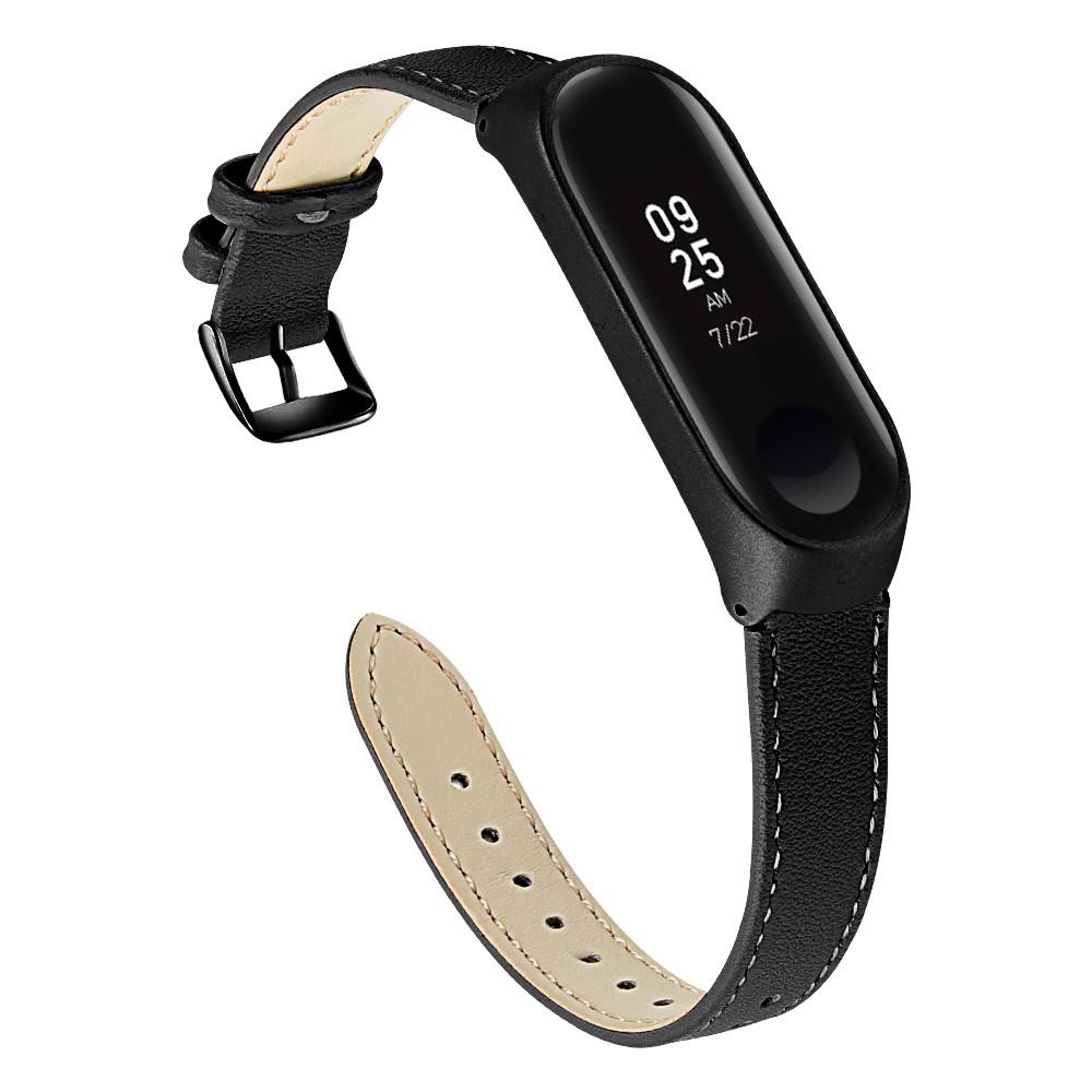 Xiaomi Mi Band 5/6 Lederarmband Schwarz