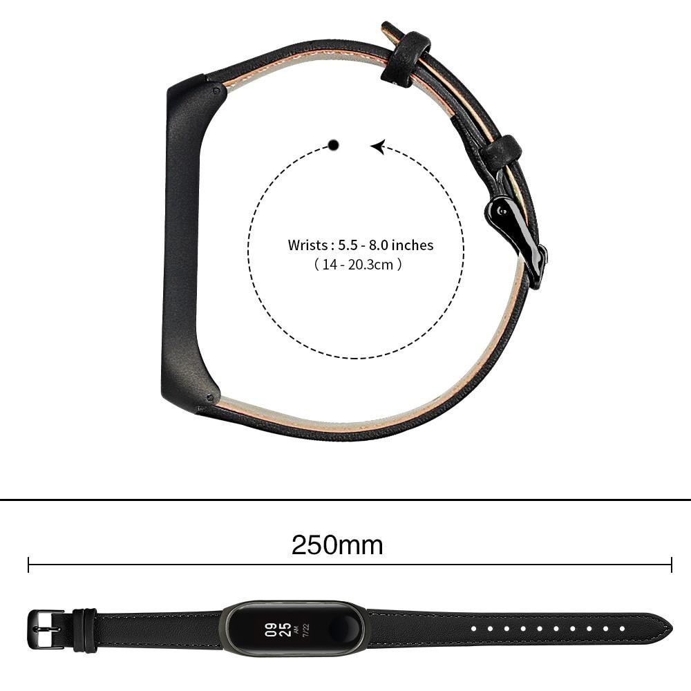 Xiaomi Mi Band 5/6 Lederarmband Schwarz