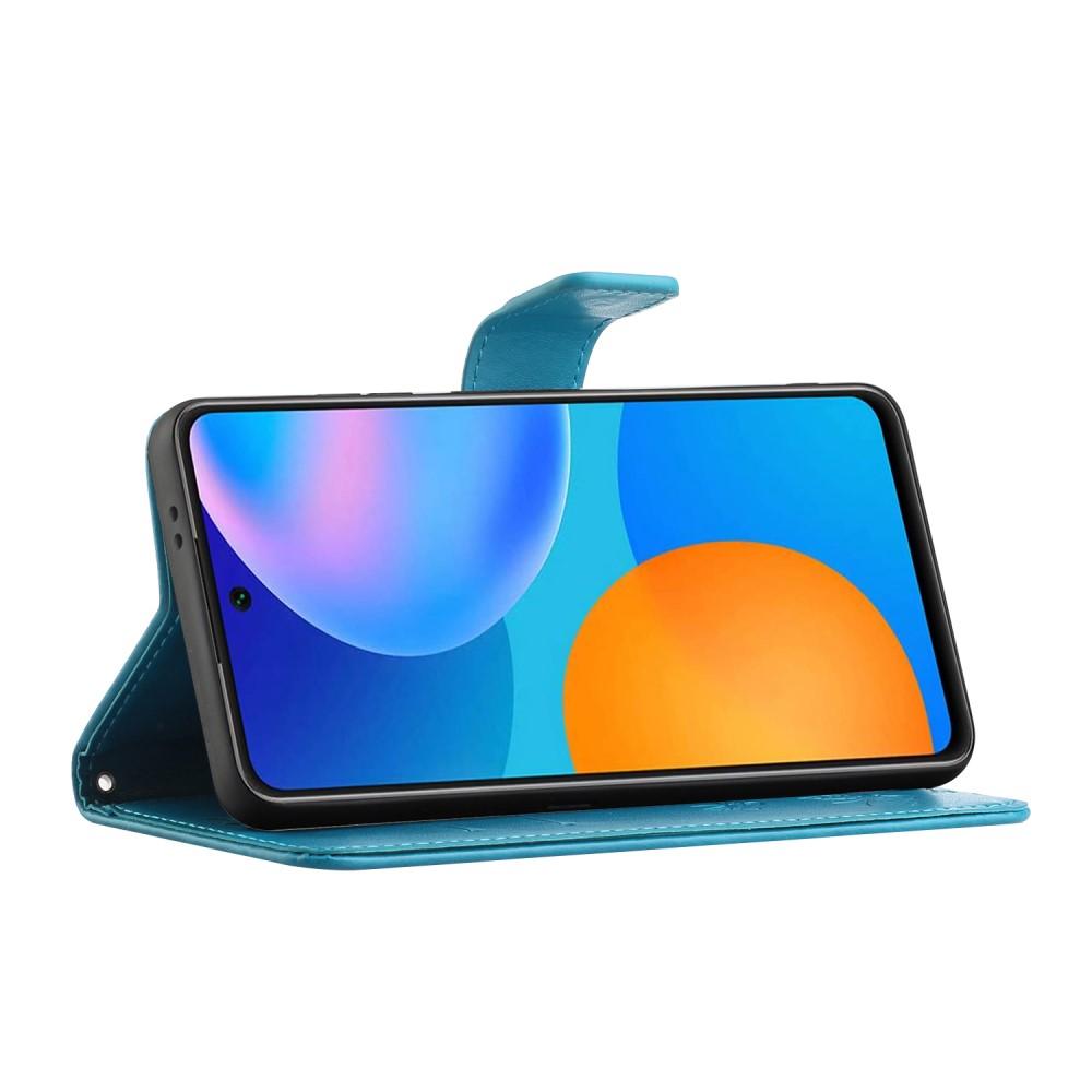 Samsung Galaxy S21 FE Handyhülle mit Schmetterlingsmuster, blau