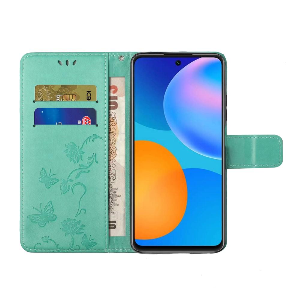 Samsung Galaxy S21 FE Handyhülle mit Schmetterlingsmuster, Grün