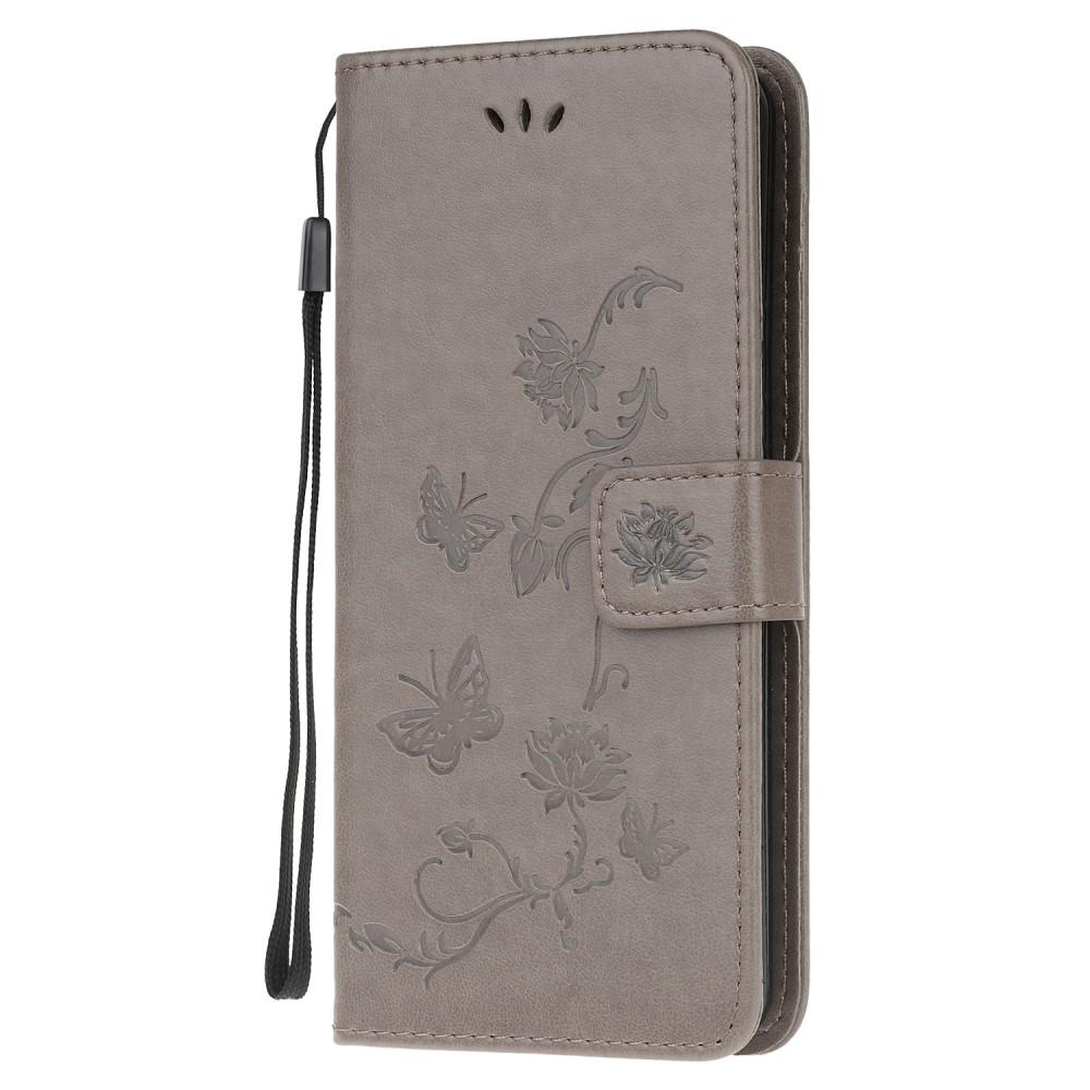 Huawei Y5p Handyhülle mit Schmetterlingsmuster, grau