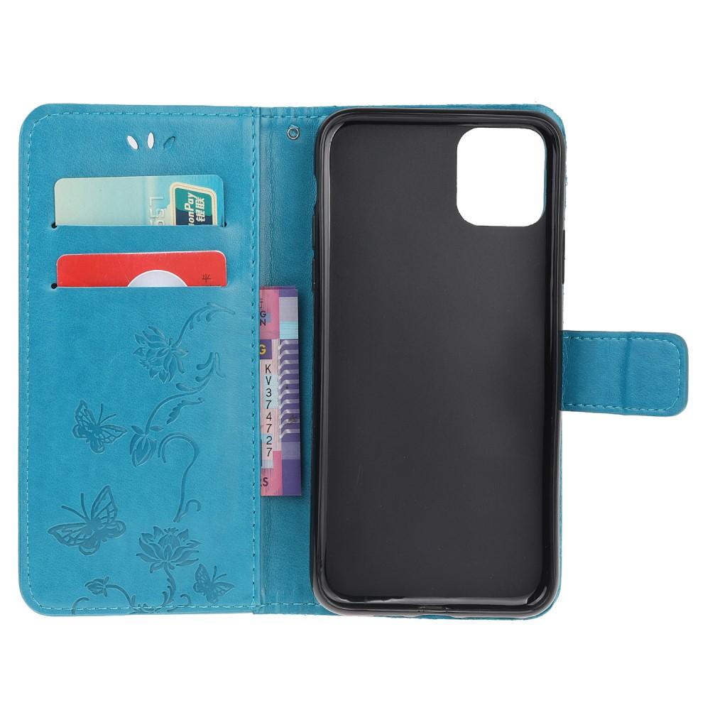 iPhone 12 Mini Handyhülle mit Schmetterlingsmuster, blau