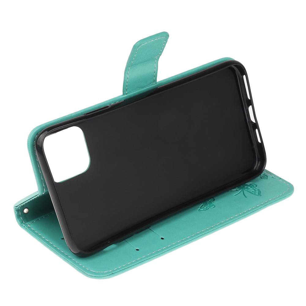 iPhone 12 Mini Handyhülle mit Schmetterlingsmuster, grün