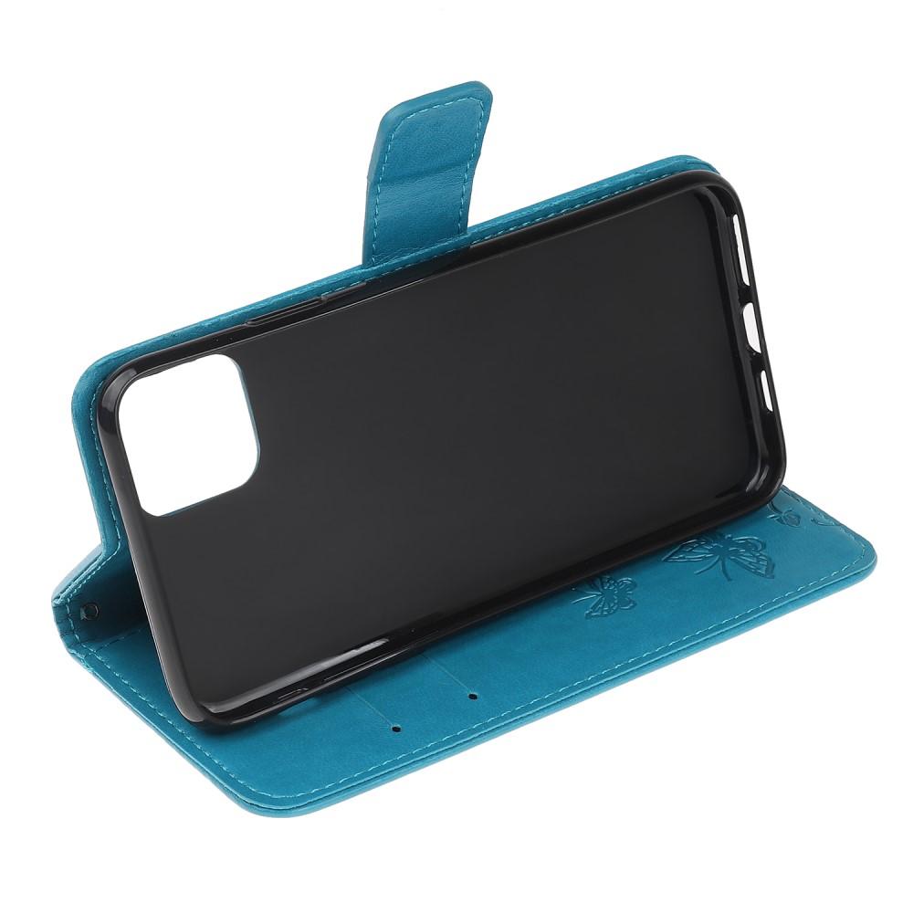 iPhone 12/12 Pro Handyhülle mit Schmetterlingsmuster, blau