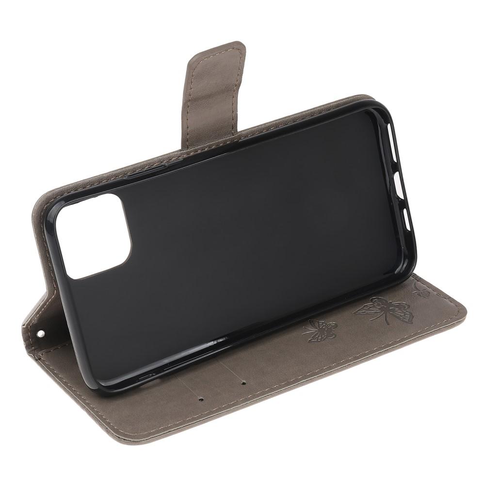 iPhone 12/iPhone 12 Pro Handyhülle mit Schmetterlingsmuster, Grau