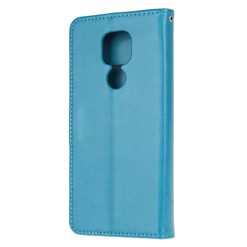 Motorola Moto E7 Plus/Moto G9 Play Handyhülle mit Schmetterlingsmuster, Blau