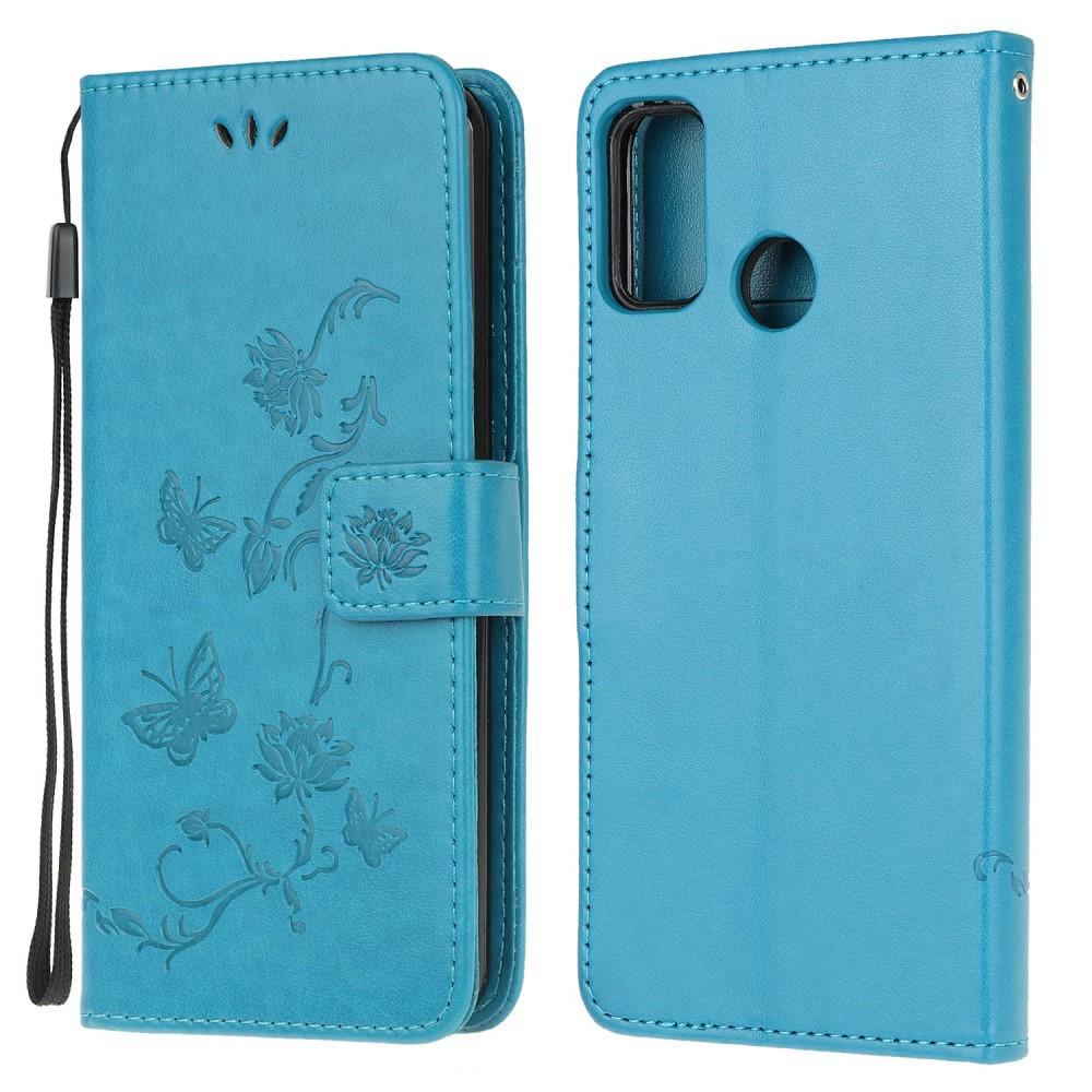 Motorola Moto G10/G20/G30 Handyhülle mit Schmetterlingsmuster, blau