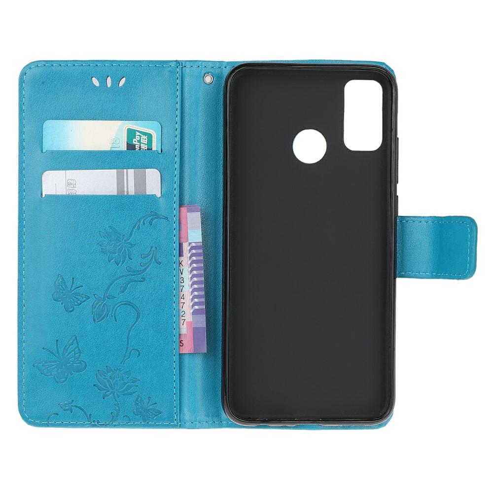 Motorola Moto G30/Moto G10/Moto G20 Handyhülle mit Schmetterlingsmuster, Blau