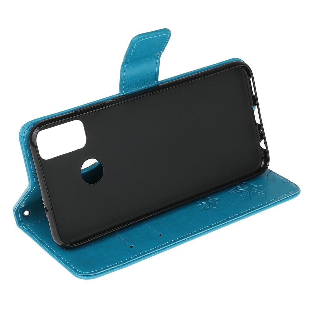Motorola Moto G30/Moto G10/Moto G20 Handyhülle mit Schmetterlingsmuster, Blau
