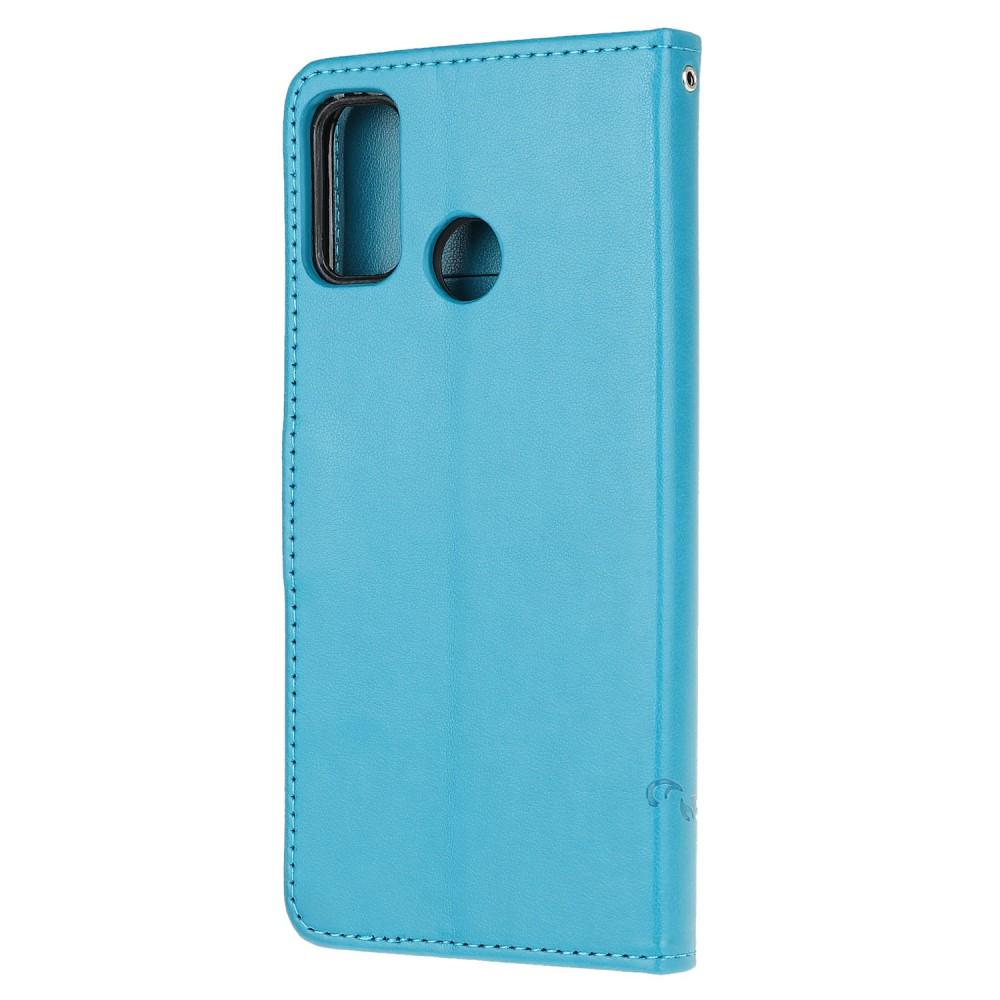 Motorola Moto G30/Moto G10/Moto G20 Handyhülle mit Schmetterlingsmuster, Blau