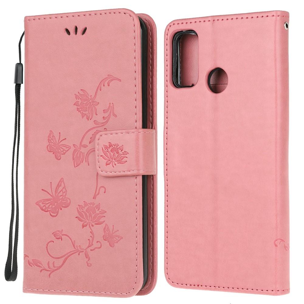 Motorola Moto G10/G20/G30 Handyhülle mit Schmetterlingsmuster, rosa