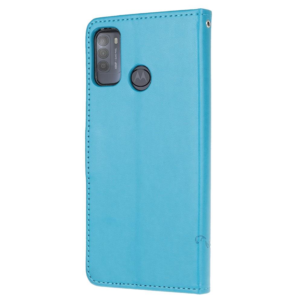 Motorola Moto G50 Handyhülle mit Schmetterlingsmuster, blau