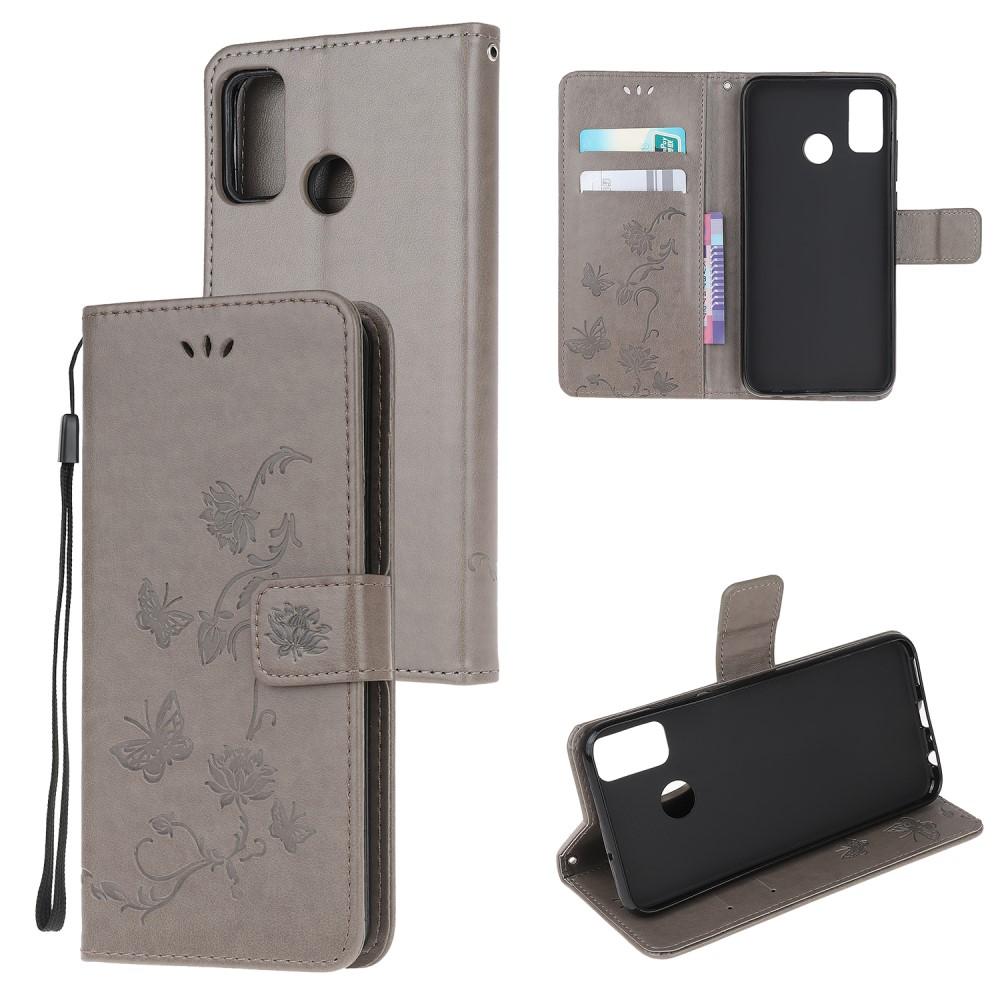 Motorola Moto G50 Handyhülle mit Schmetterlingsmuster, grau
