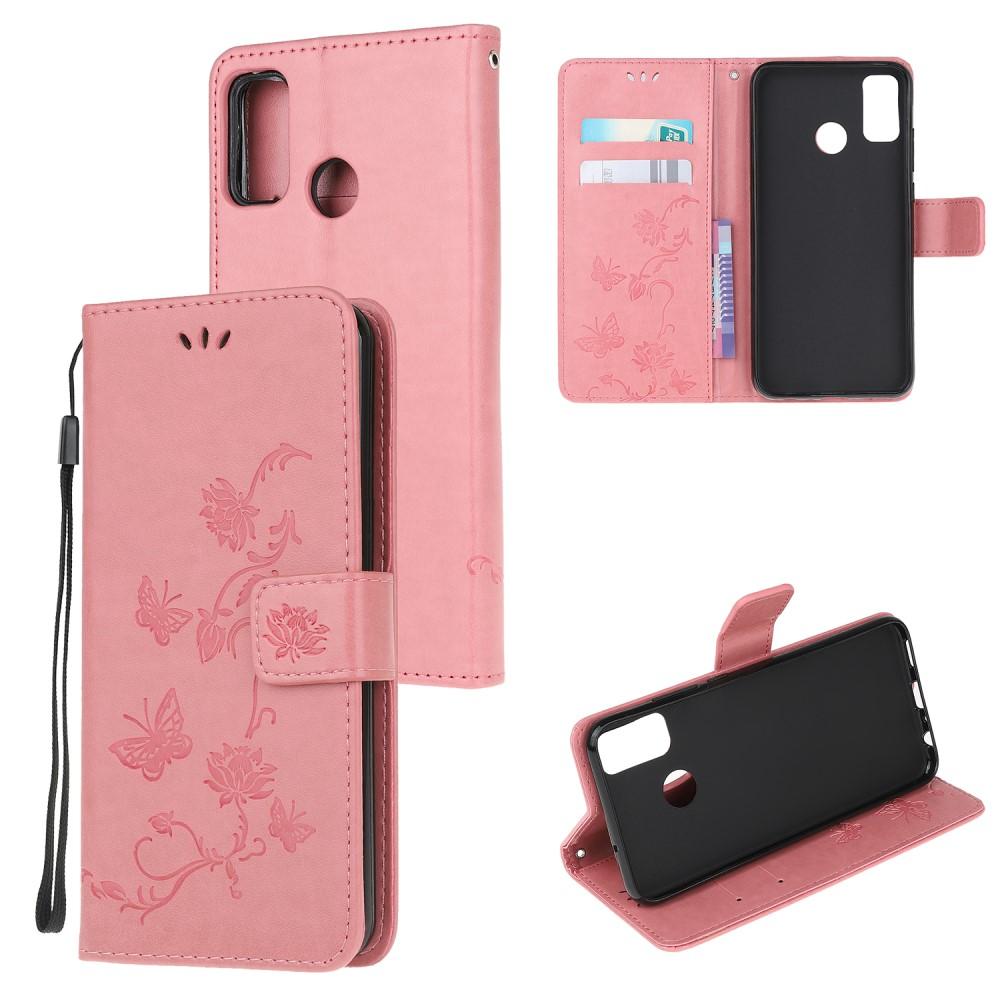 Motorola Moto G50 Handyhülle mit Schmetterlingsmuster, rosa