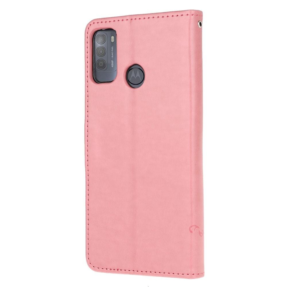 Motorola Moto G50 Handyhülle mit Schmetterlingsmuster, rosa