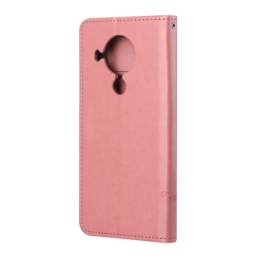 Nokia 5.4 Handyhülle mit Schmetterlingsmuster, rosa