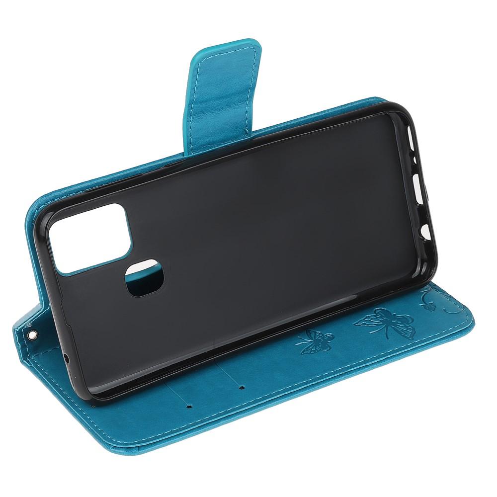 OnePlus Nord N100 Handyhülle mit Schmetterlingsmuster, blau