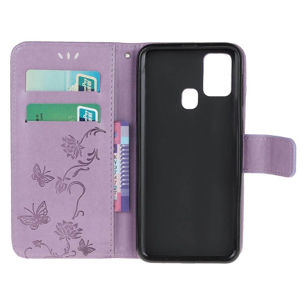  OnePlus Nord N100 Handyhülle mit Schmetterlingsmuster, Lila