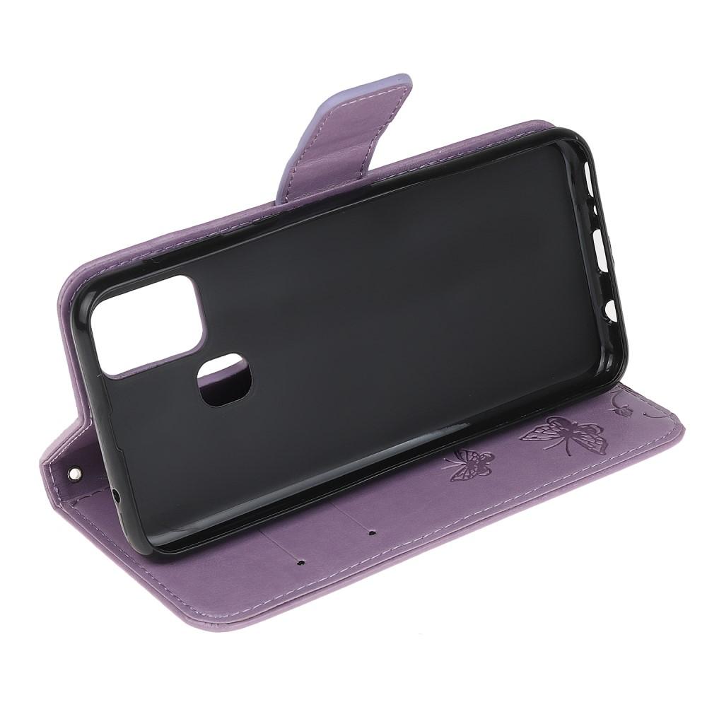  OnePlus Nord N100 Handyhülle mit Schmetterlingsmuster, Lila