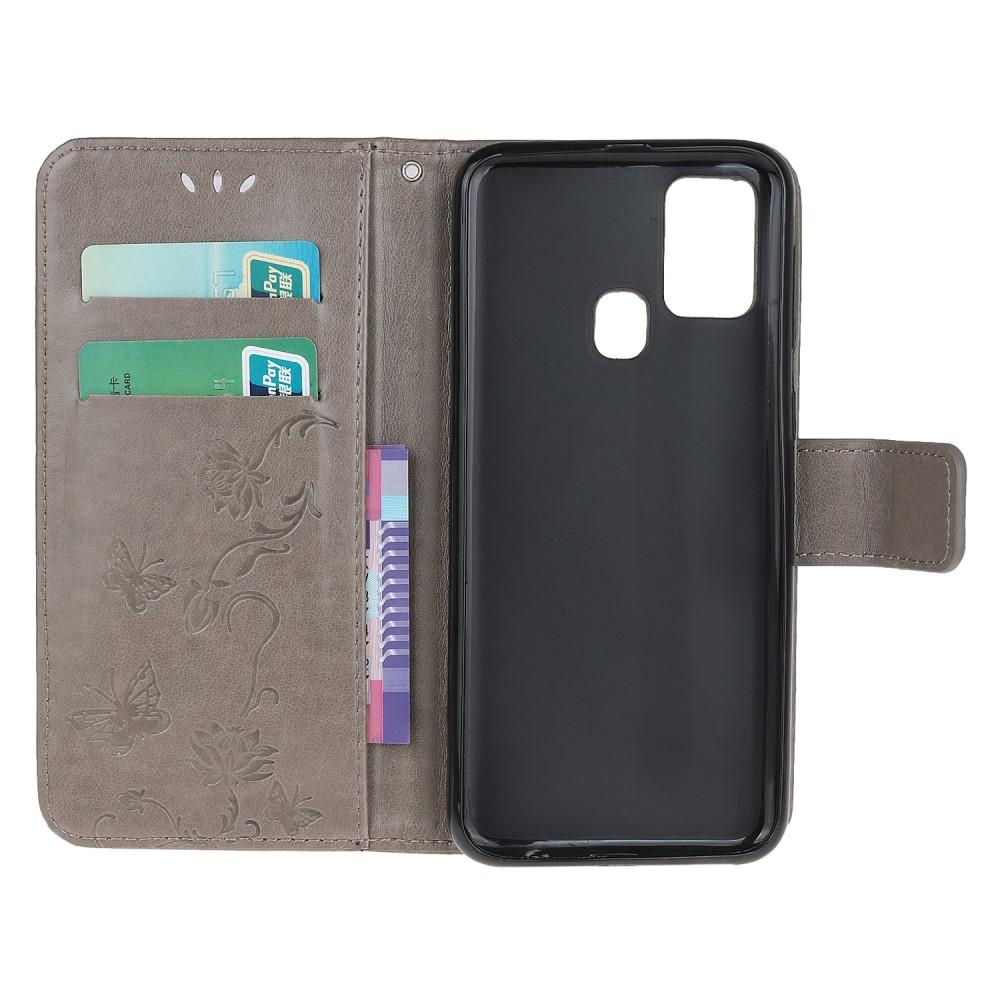  OnePlus Nord N10 5G Handyhülle mit Schmetterlingsmuster, Grau