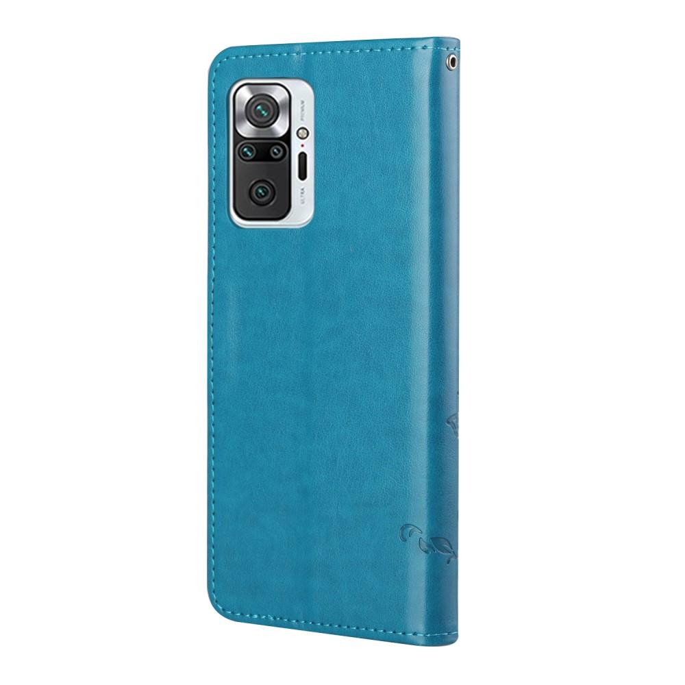 Xiaomi Redmi Note 10 Pro Handyhülle mit Schmetterlingsmuster, Blau