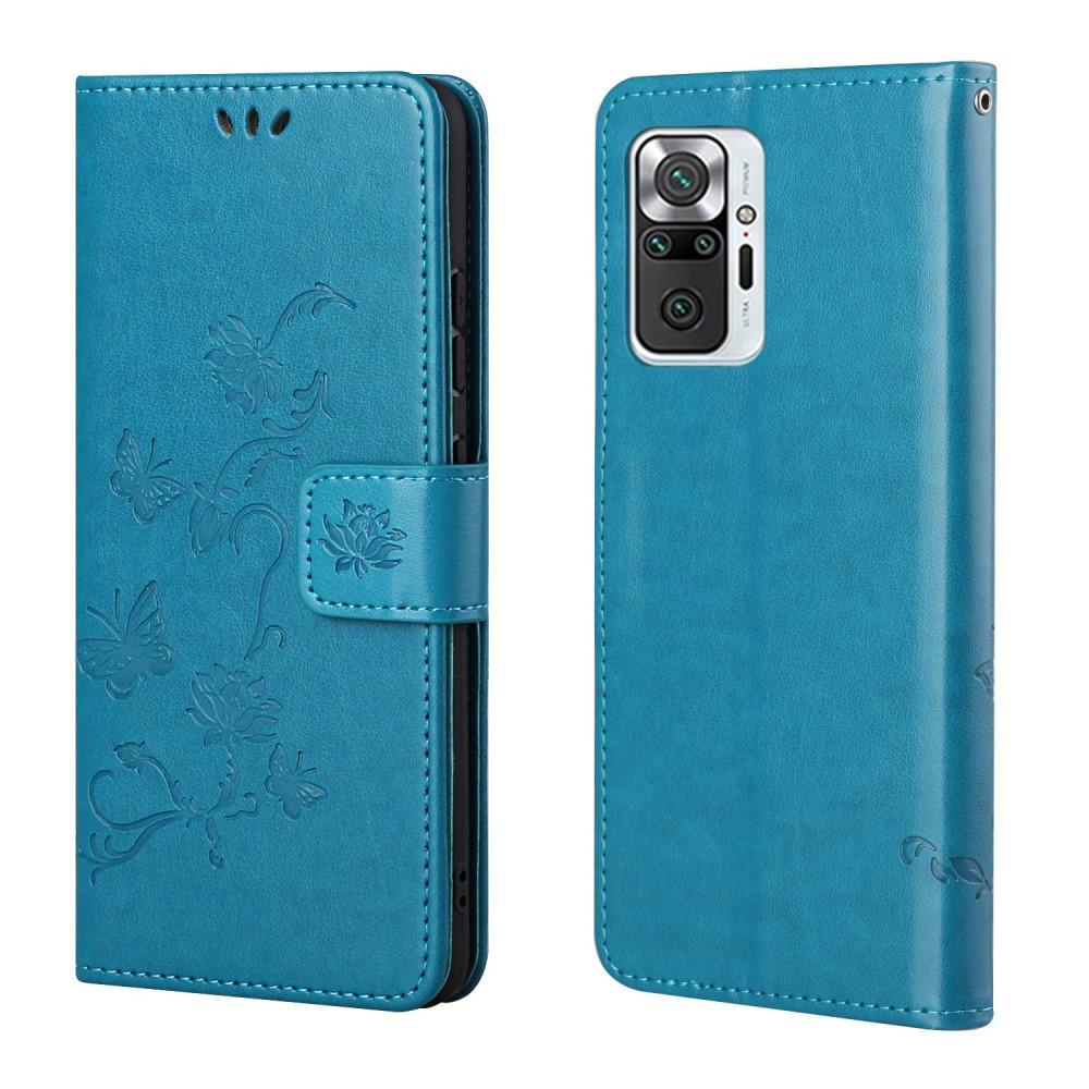 Xiaomi Redmi Note 10 Pro Handyhülle mit Schmetterlingsmuster, Blau