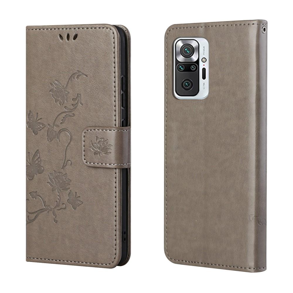 Xiaomi Redmi Note 10 Pro Handyhülle mit Schmetterlingsmuster, Grau