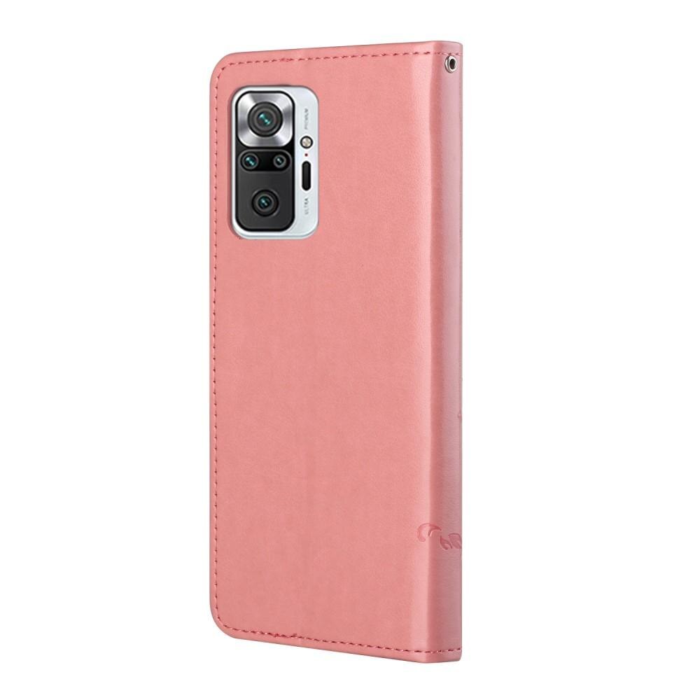 Xiaomi Redmi Note 10 Pro Handyhülle mit Schmetterlingsmuster, Rosa