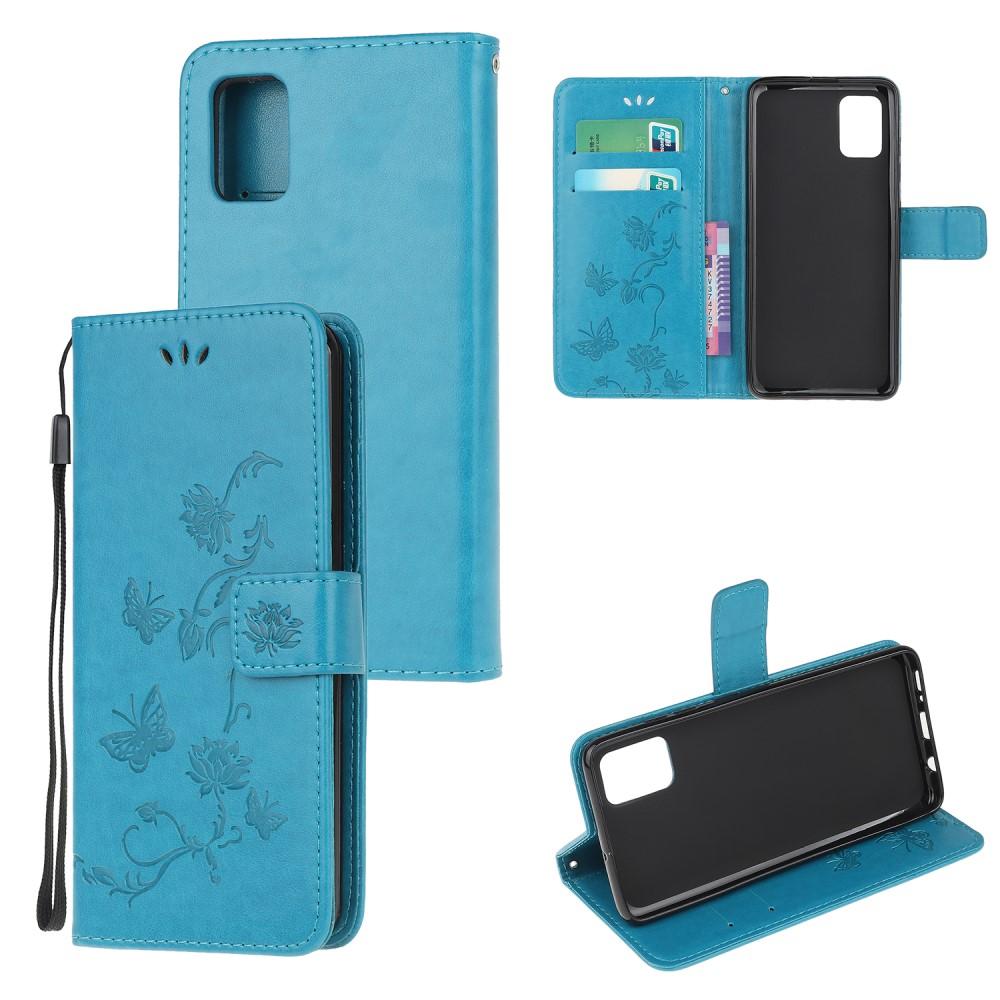 Samsung Galaxy A41 Handyhülle mit Schmetterlingsmuster, blau