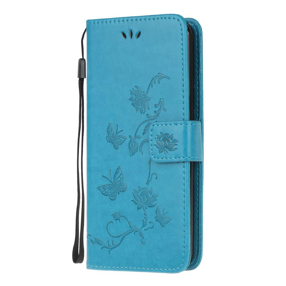 Samsung Galaxy A41 Handyhülle mit Schmetterlingsmuster, Blau