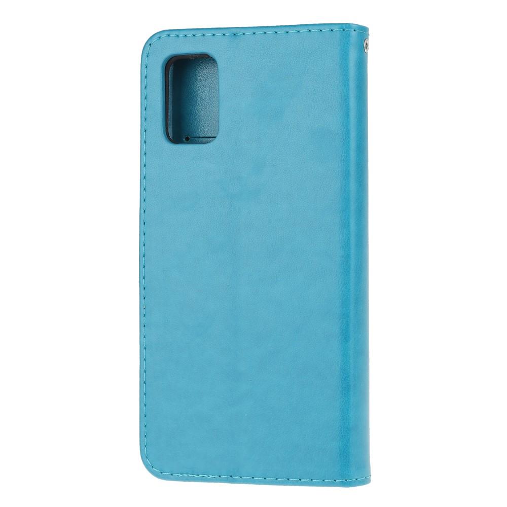 Samsung Galaxy A41 Handyhülle mit Schmetterlingsmuster, Blau